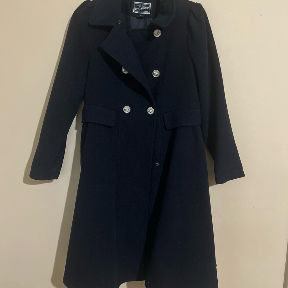 Rothschild Blue Trench Coat with Velvet Bow